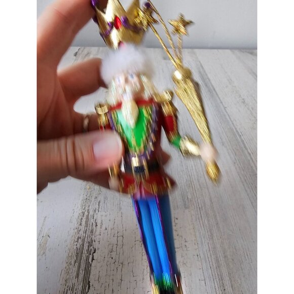 Glitter nutcracker star ornament large unique sparkle Xmas tree - Picture 6 of 7